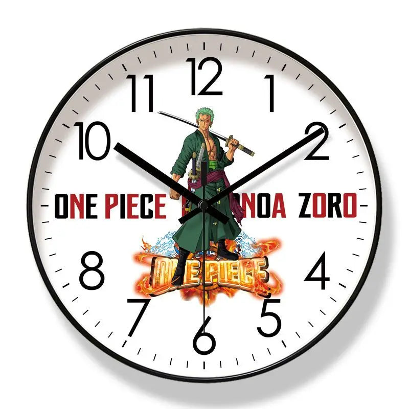 One Piece Wall Clock – Luffy, Zoro & Chopper Silent Quartz Anime Home Decor