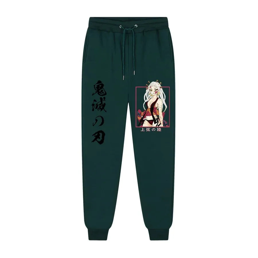 Anime Demon Slayer printed trousers men's comfortable fleece pants jogging men's trousers casual versatile sweatpants S-3XL