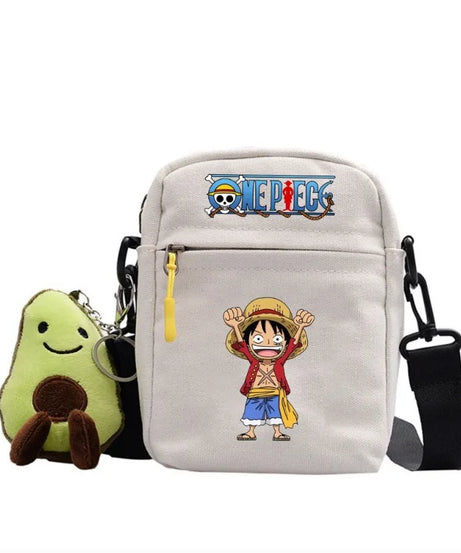 One Piece Shoulder Bag Anime Personality Creative Children's Print Crossbody Bag, Student Canvas Bag Holiday Gift