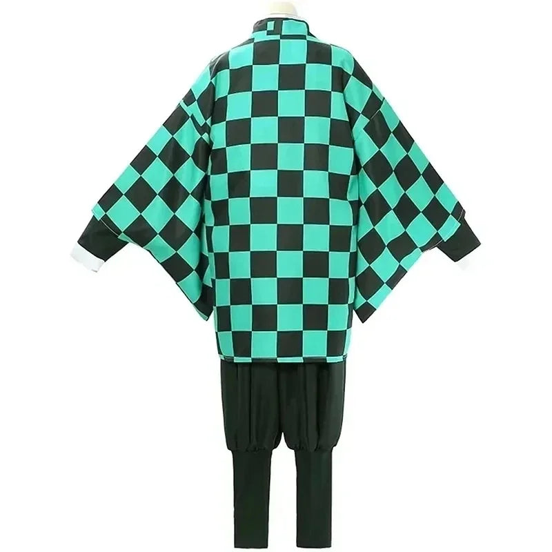 Anime Demon Slayer Tanjiro Kamado Cosplay Costume – Uniform & Wig Set 5