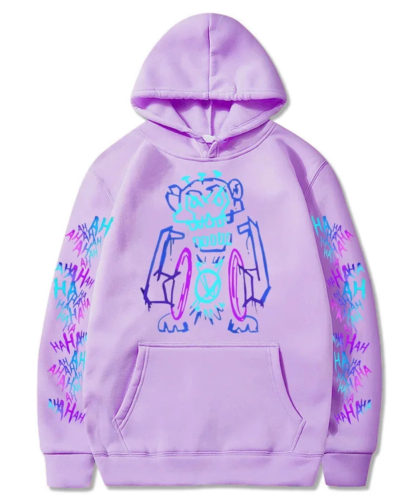 Arcane Jinx Hoodies Hot Anime Monkey Graffiti Sweatshirt Unisex Two Sides Street Sportswear Harajuku Grunge Aesthetic Pullovers