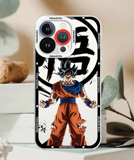 Goku & Vegeta Angel Eyes Case – Dragon Ball Transparent iPhone 7–15 Pro Max