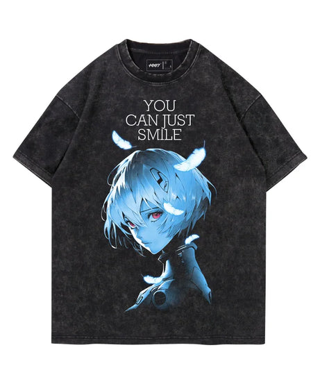 Anime Eva Graphic T-shirt Man Summer Y2k Clothes Casual Short Sleeved Tee Women Vintage Washed Cotton Gym Clothing Top