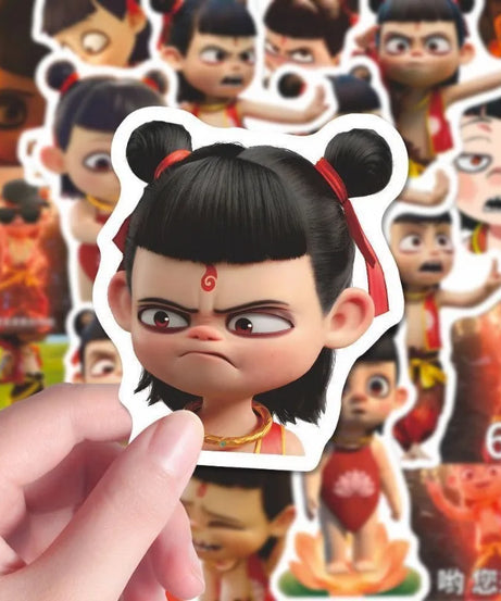 Nezha: The Devil Child's Sea Emoji Package Personality Sticker Cute Diy Waterproof Sticker Holiday Gift Kids toys