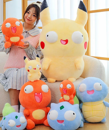 23cm Cute Pokemon Pikachu Charmander Squirtle Bulbasaur Plush Stuffed Toy Pillow Decor Birthday Gift Doll