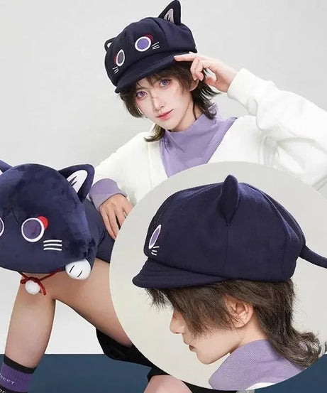 Cute Cat Berets hat for Women Sunsyea Genshin Impact Merch MiHoYo Original Wanderer Fairy Tale Cosplay Cat Hat