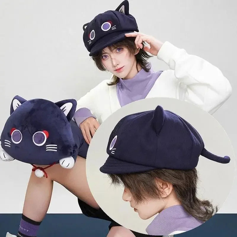 Cute Cat Berets hat for Women Sunsyea Genshin Impact Merch MiHoYo Original Wanderer Fairy Tale Cosplay Cat Hat