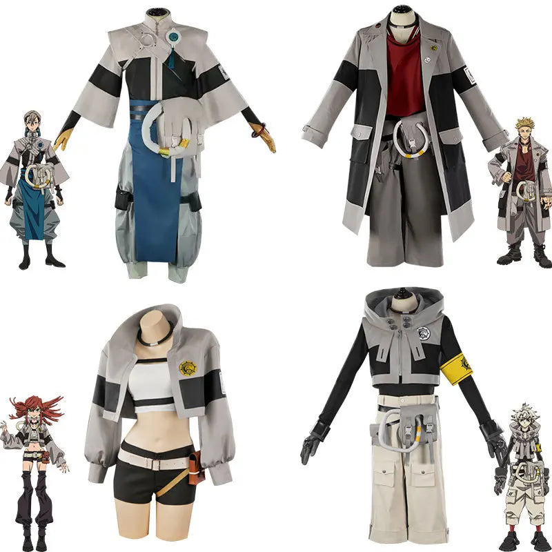 Gachiakuta Anime Ludo Enjin Zanka Riyo Reaper Cosplay Costume – Complete Set with 4 Outfits & Wigs