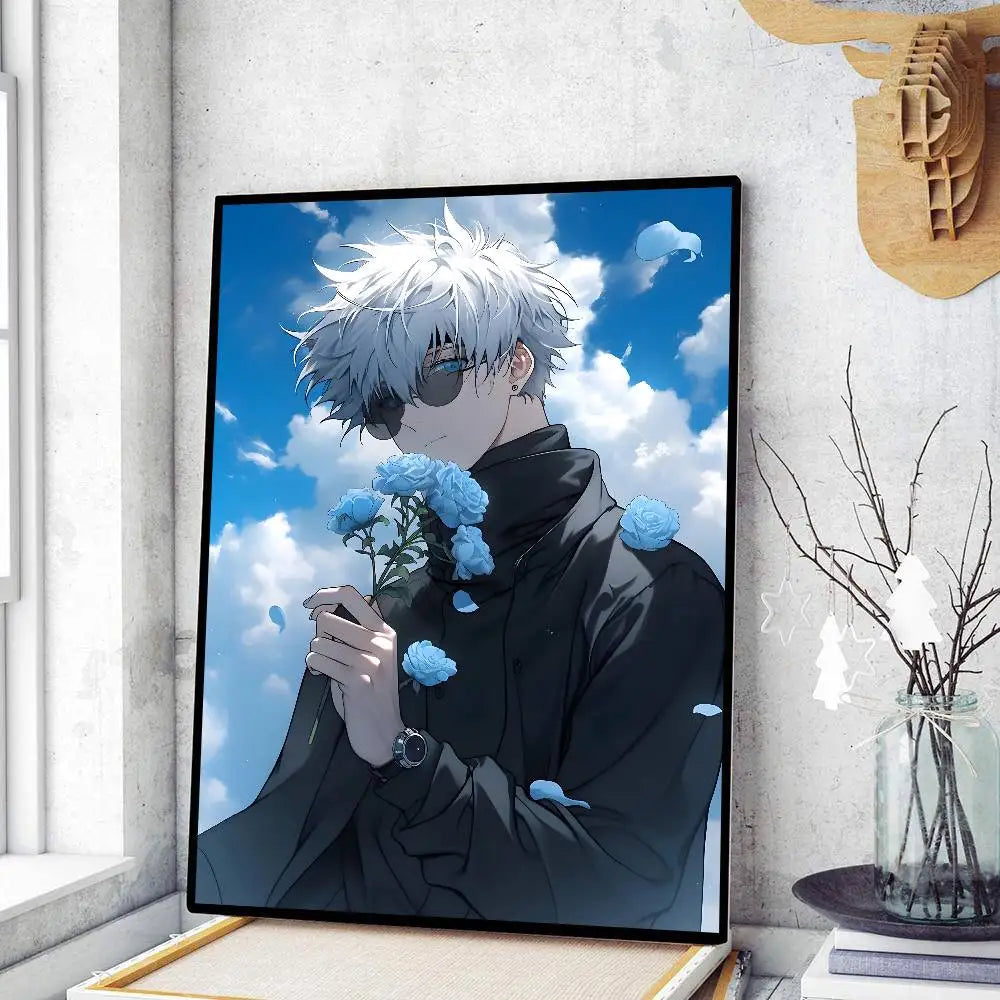 Anime Jujutsu Kaisen Gojo Satoru Canvas Print – Blue Power Wall Art Poster 7