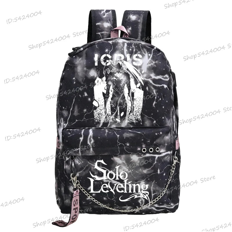 Solo Leveling Backpack – Sung Jinwoo Anime School Bag for Teens & Adults