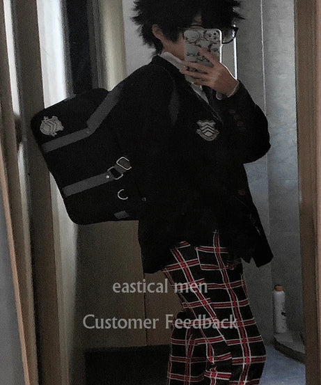 Person 5 P5 Syujin Gakuen High School Jk Bag Student Bookbag Anime Uniform Oxford Shoulder Bag Halloween Cosplay Messenger Bag
