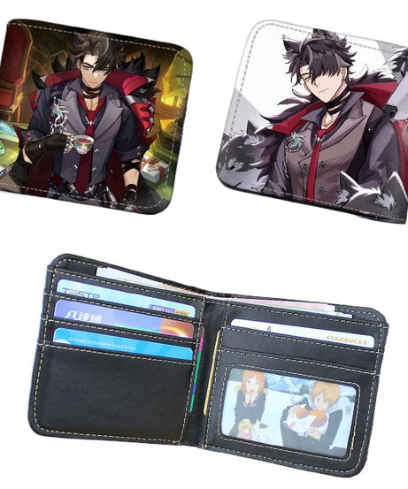 Genshin Impact Raiden Shogun Short PU Leather Wallet Cute Nahida Kamisato Ayaka Folding Purse