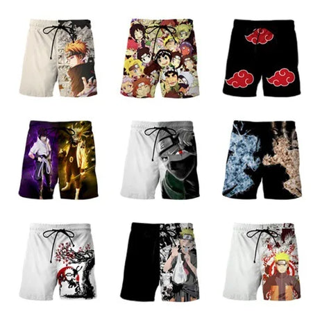 Anime Naruto Uchiha Itachi Beach Short 3D Print Beach Pant Summer Casual Shorts Hatake Kakashi Men Swimwear Shorts Gift