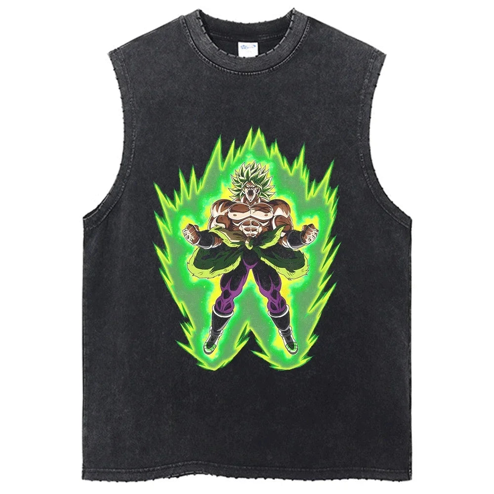 Vintage Dragon Ball Sleeveless Streetwear Tank – Harajuku Cotton Graphic Tee