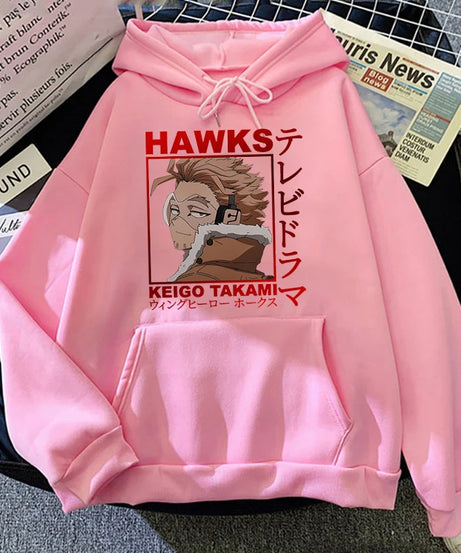 Anime Hawks Printed Hoodies Men/Women Sweatshirts Casual Hoodie Personality Pullover