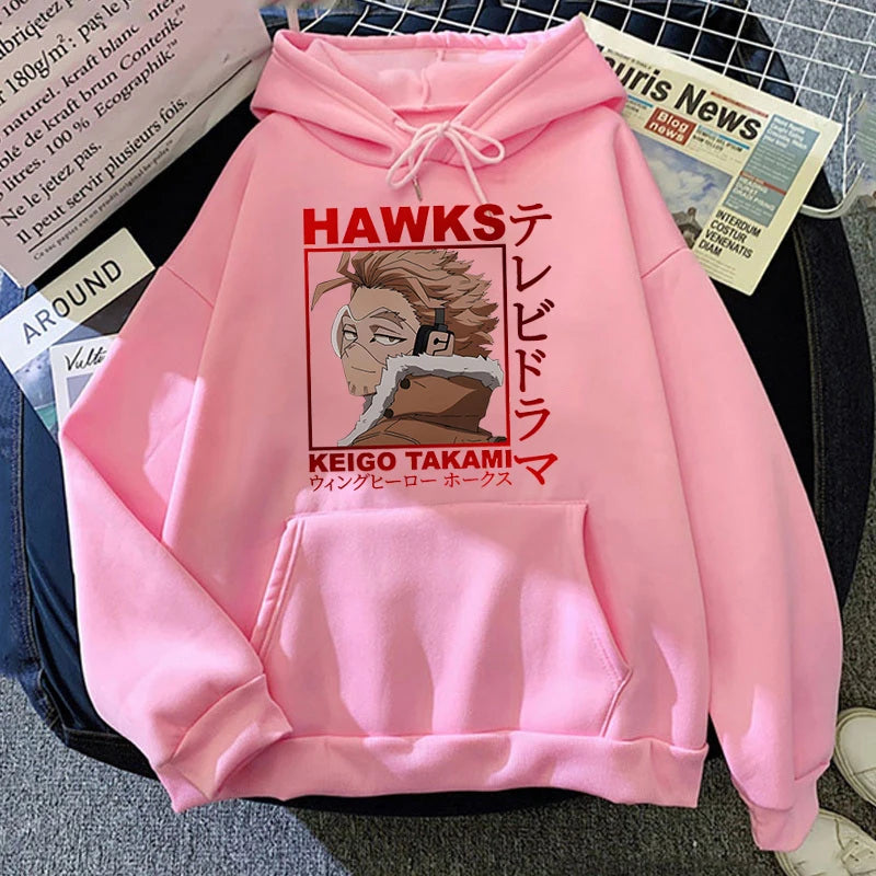 Anime Hawks Printed Hoodies Men/Women Sweatshirts Casual Hoodie Personality Pullover