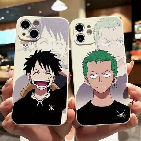 Cute Anime Luffy One Piece Zoro Silicone Mobile Phone Case Kawaii Iphone15 Pro Max Mobile Phone Protective Case