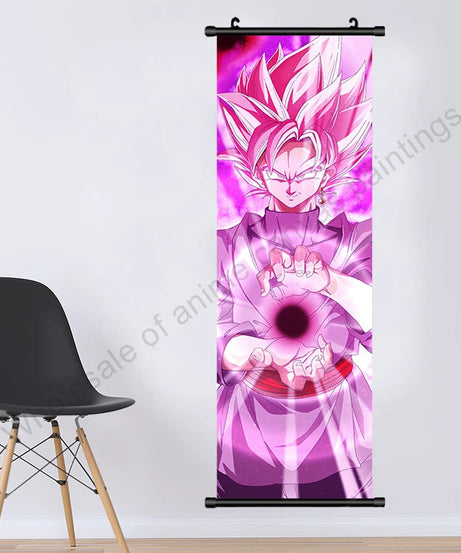 Dragon Ball Z Hanging Canvas Scroll – Goku, Vegeta & Frieza Anime Wall Art
