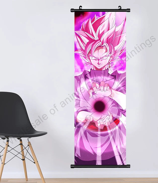 Dragon Ball Z Hanging Canvas Scroll – Goku, Vegeta & Frieza Anime Wall Art