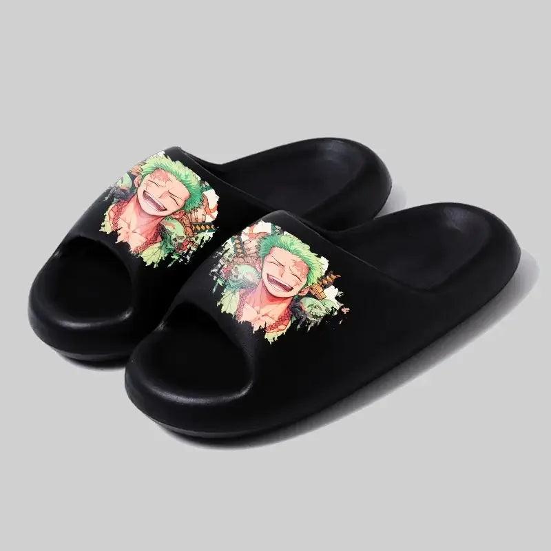 One Piece Luffy Zoro Cute soft bottom flip-flop personality stylish and comfortable men and women sandals holiday gift