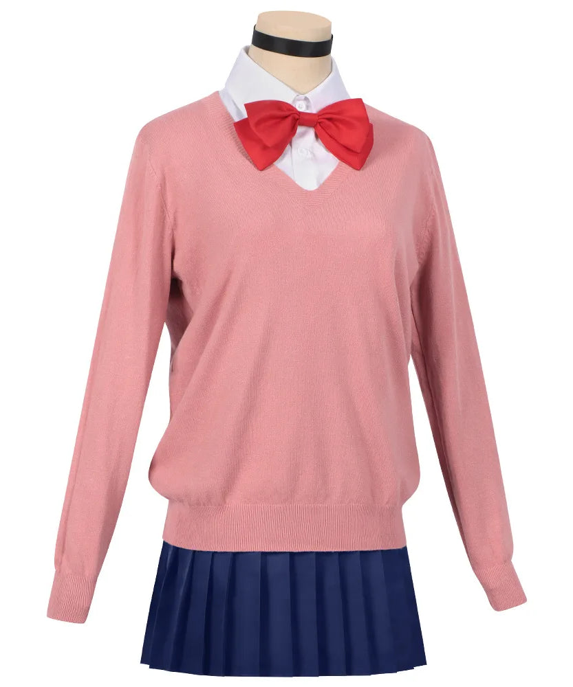 Anime Momo Ayase Cosplay Costume Women Sailor Dress Pink Sweater Skirt School Uniform Disguise Suits Halloween Carnival Clothes