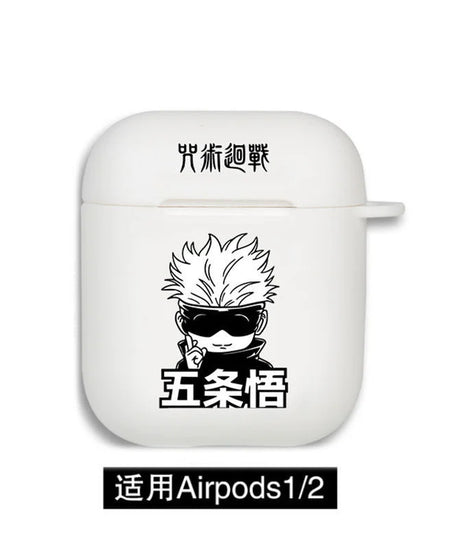 Anime Jujutsu Kaisen Case for Airpods 3 2 1 Pro Silicone Bluetooth Headphone Cover Gojo Satoru Air Pod Earphone Box Black Coque