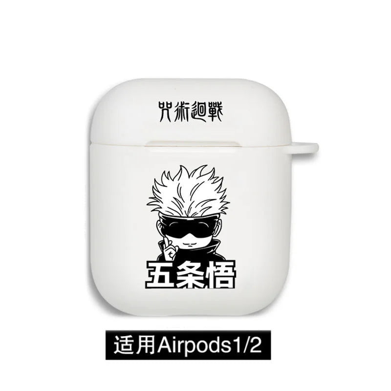 Anime Jujutsu Kaisen Case for Airpods 3 2 1 Pro Silicone Bluetooth Headphone Cover Gojo Satoru Air Pod Earphone Box Black Coque