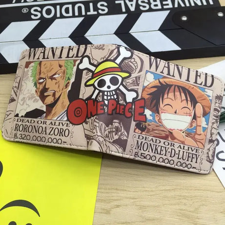 New One Piece PU wallet with card slot for men and women, short style, student Luffy Zoro, Chopper cartoon anime Christmas gift