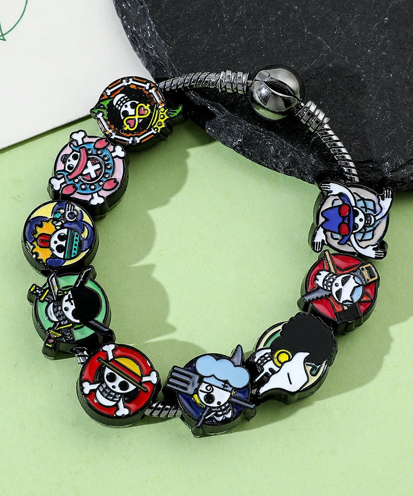 Anime Charms Bracelet Skull, DIY Pendant Bangle, Vintage Bracelet