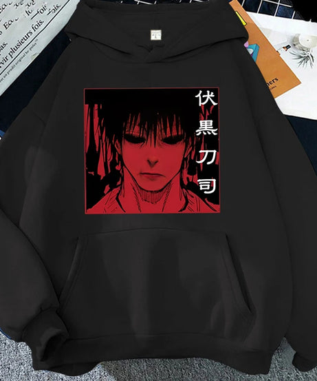 Fashion Unisex Hoodies Anime Fushiguro Toji Printed Hooded Seatshirts Streetwear Casual Pullover Tops