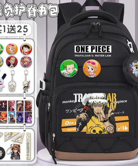 One Piece Luffy Backpack – Large Canvas School & Travel Bag