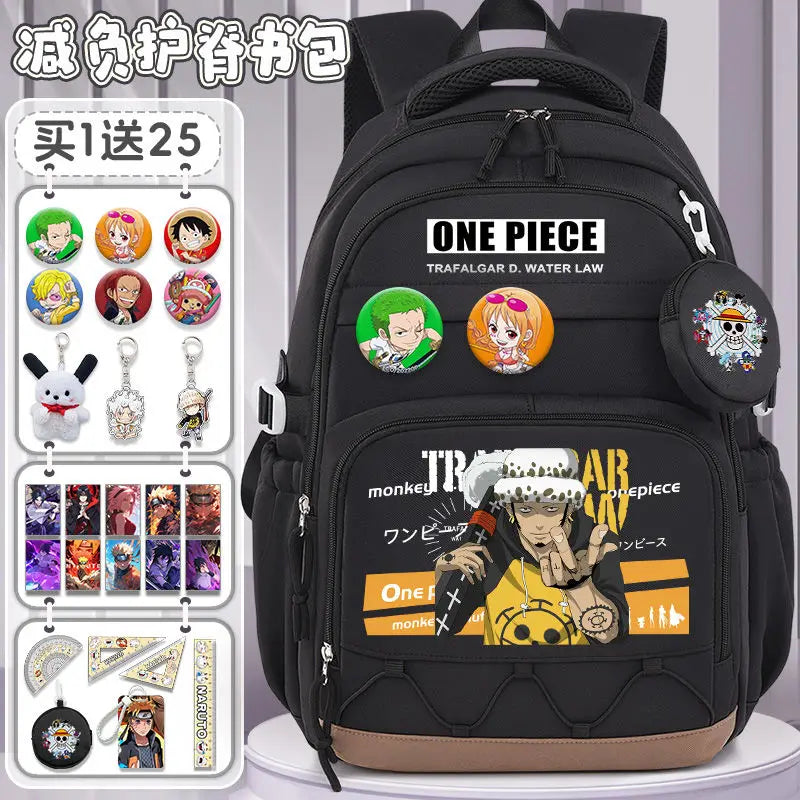 One Piece Luffy Backpack – Large Canvas School & Travel Bag