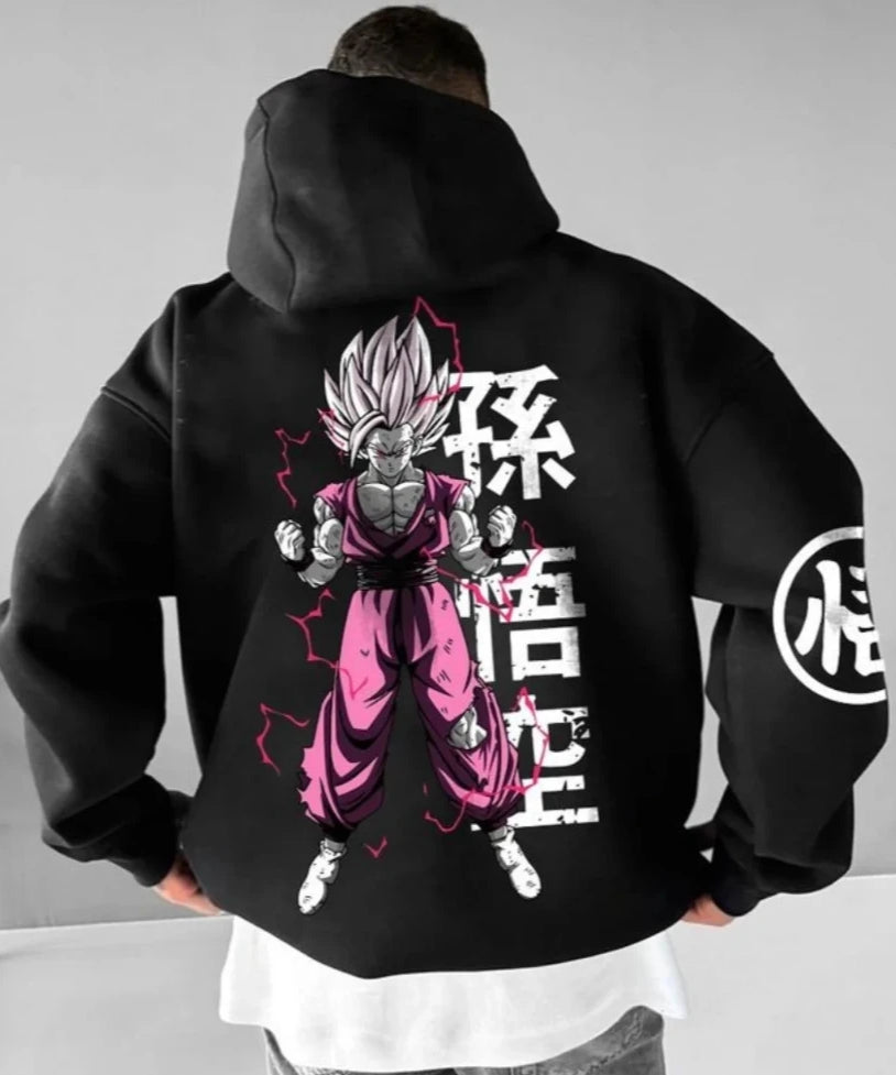 Oversized Men's Hoodie Anime Dragon Ball Sanyan Y2k Clothes Sweatshirt Autumn Winter Sweater Loose Cotton Women Long Sleeve Tops