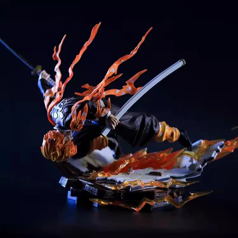 Demon Slayer Zenitsu Thunder God Light-Up PVC Figure — 28cm Statue 3