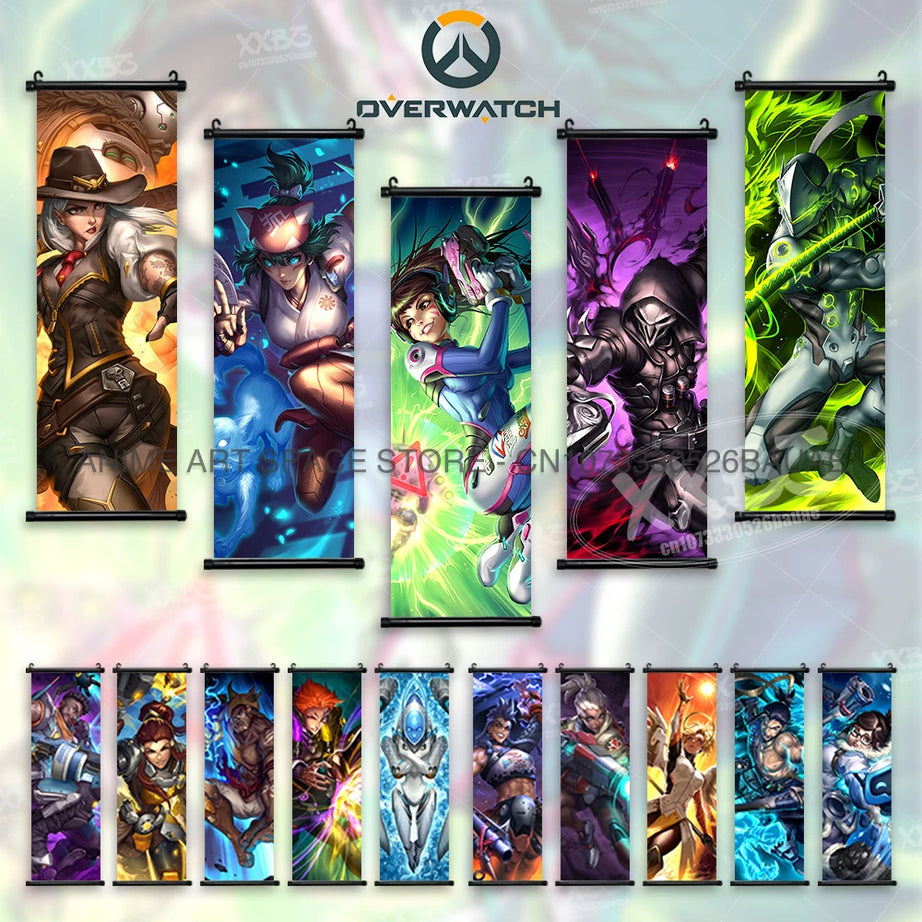 Cassidy Wall Art Scroll Overwatch Anime Game Poster