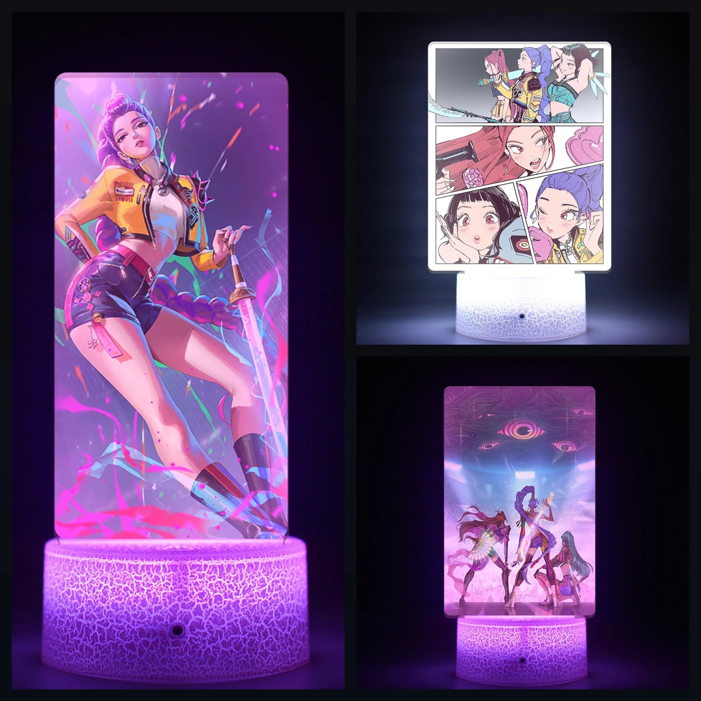 K-POP Demon Hunters Acrylic Night Light Anime Luminous color Lamp Cute Bedroom Living Room Home Decor Accessories Gifts