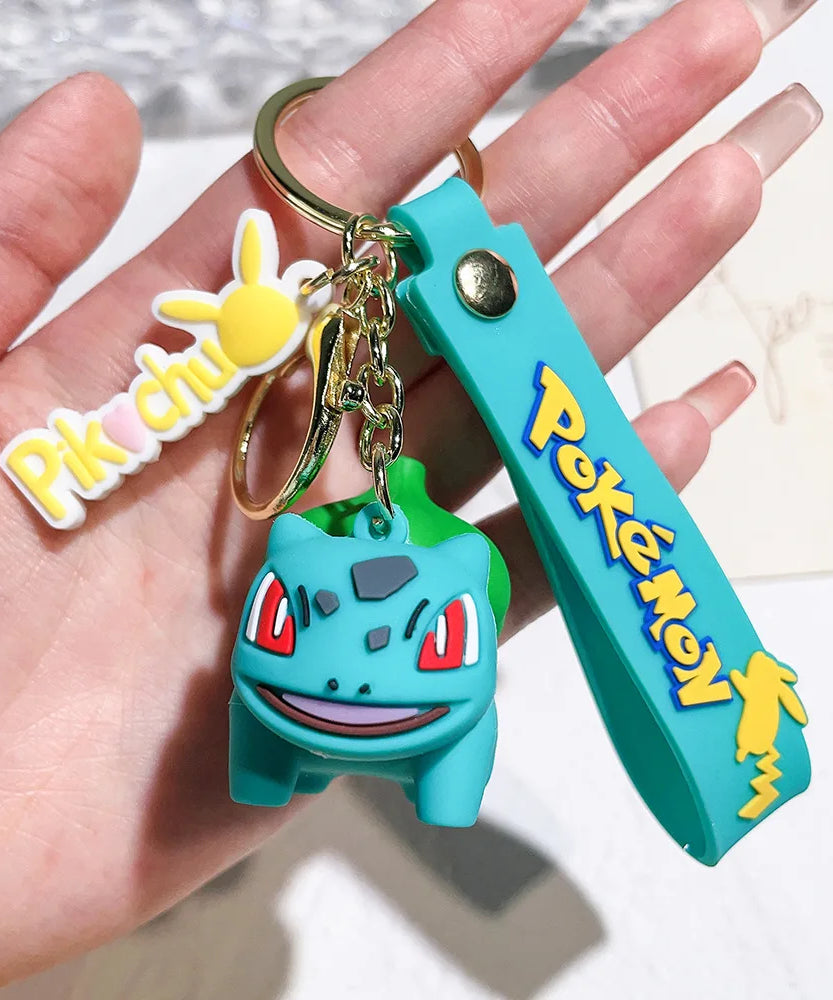 Pocket Monster Pikachu Anime PVC Doll Keychain Pendant Bag Accessories Action Toy Doll Psyduck Charizard Children's Gift