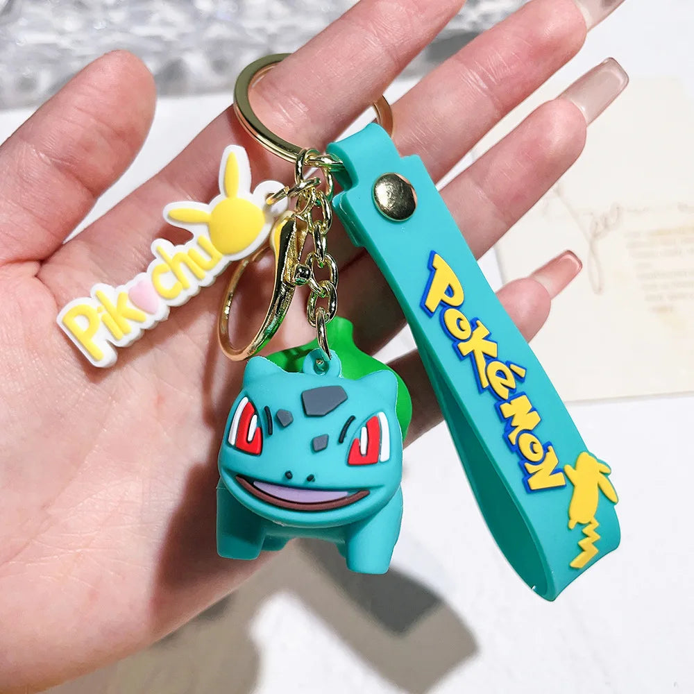 Pocket Monster Pikachu Anime PVC Doll Keychain Pendant Bag Accessories Action Toy Doll Psyduck Charizard Children's Gift