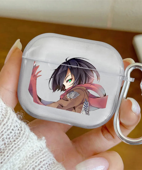 Anime New Attack on Titan Mikasa.Ackerman Earphone Case For Airpods Pro 3 2025 Soft Clear Cover For Airpods 4 Shockproof Case