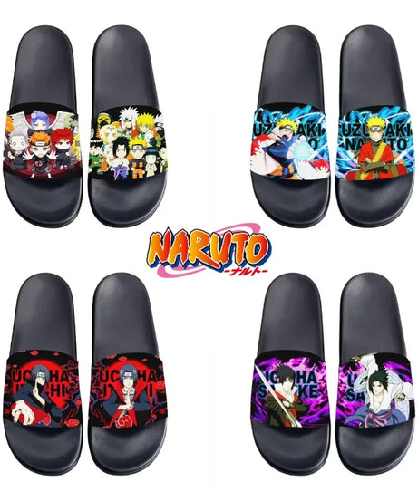 Anime Naruto Non-Slip Slippers Fashion Sasuke Design Cute Kawaii Home Sandals for Men And Women Ideal Holiday Gift