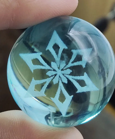Genshin Impact Seven Elements Crystal Glass Ball 3D Three-dimensional Laser Engraving and Translucent Single Crystal Ball Game