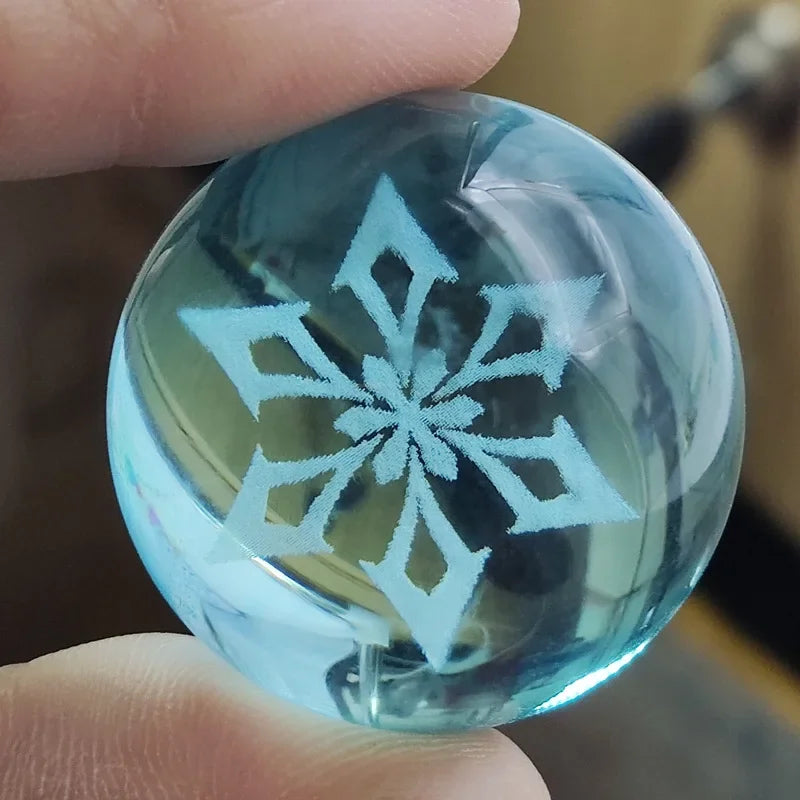 Genshin Impact Seven Elements Crystal Glass Ball 3D Three-dimensional Laser Engraving and Translucent Single Crystal Ball Game