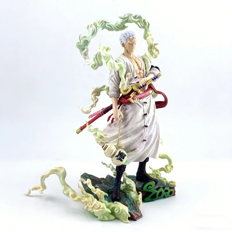28cm One Piece Nika Style Roronoa Zoro Anime Figure PVC Double Head Statue Collectible Model Toy With Base Desktop Ornament Gift