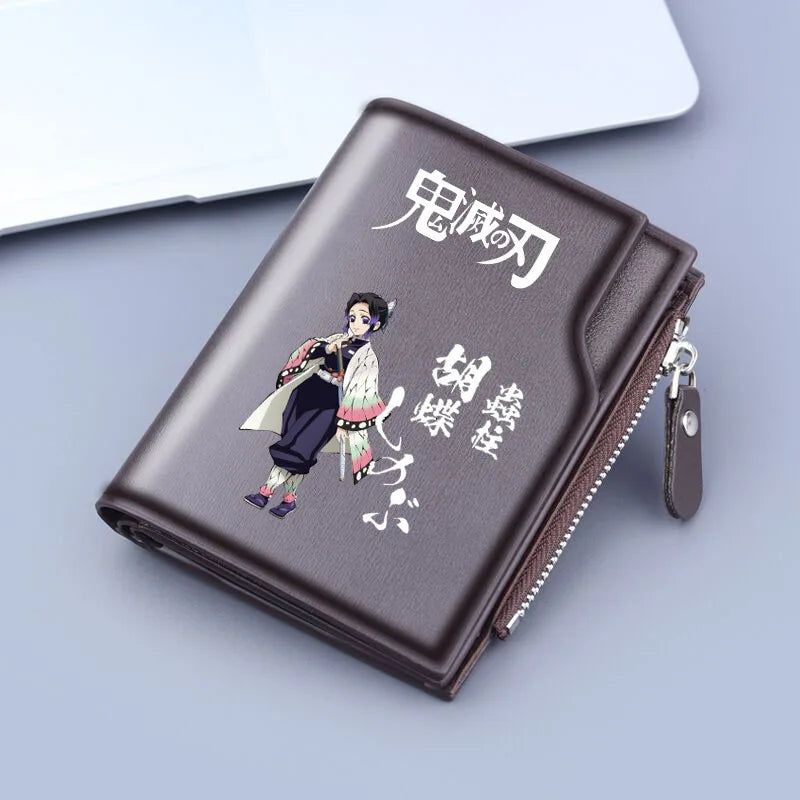 Demon Slayer Wallet Anime Coin Purse Men Credit Card Holder Boy Student Fashion Short Trifold Money Key Storage Pouch