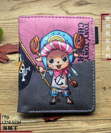 Anime One Piece Figure Wallet Luffy Purse Zoro Ace Bounty Order Skeleton Pattern Pu Kawaii Wallet Card Holder Purse