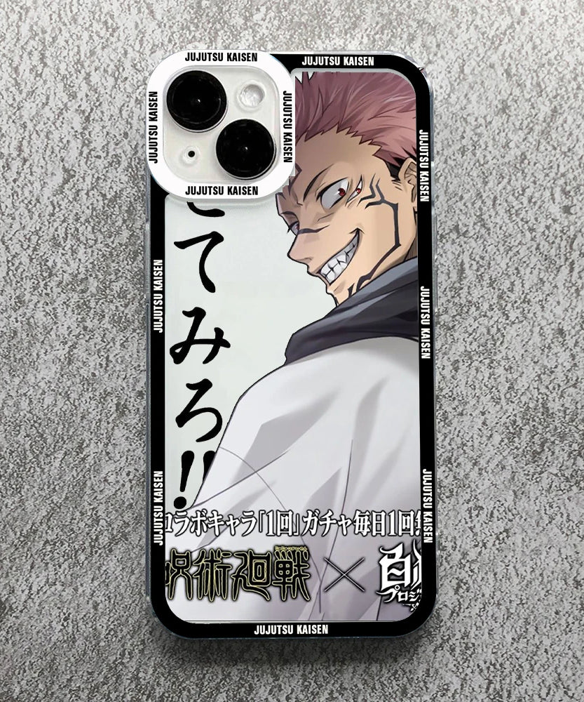 Gojo Satoru Clear Soft Case – Jujutsu Kaisen iPhone 11–16 Pro Max & Plus