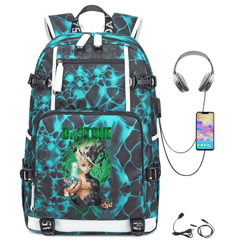 Dr. Stone Anime Backpack – Large Capacity Student & Travel Bag