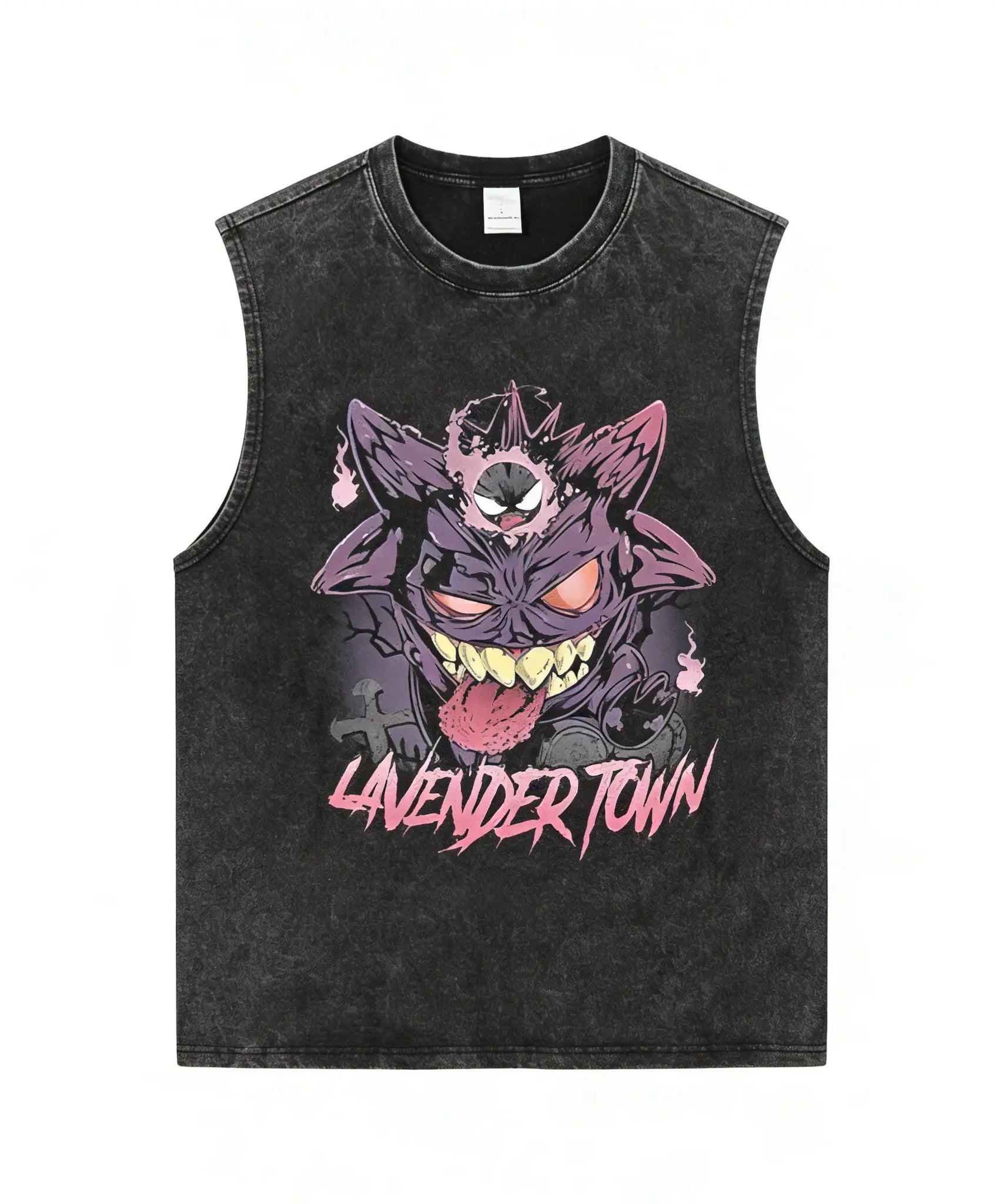 Vintage Washed Gym Vest Man T Shirt Pokemon Print Y2k Summer Sleeveless Shirt Print Streetwear Loose Casual Men's Tank Top