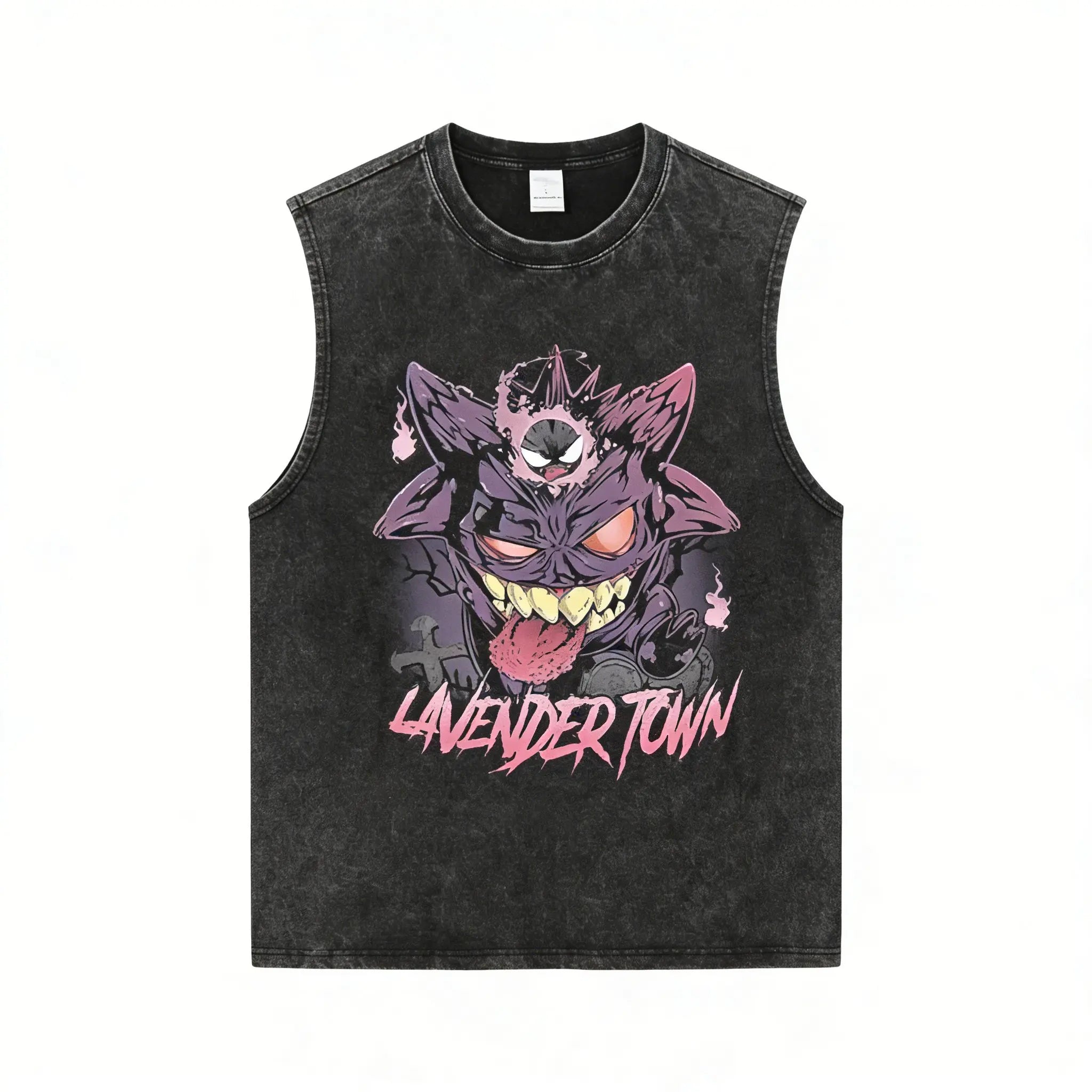 Vintage Washed Gym Vest Man T Shirt Pokemon Print Y2k Summer Sleeveless Shirt Print Streetwear Loose Casual Men's Tank Top