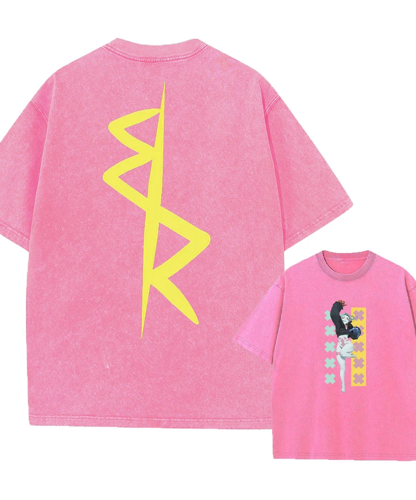 Cyberpunk Acid Anime Tee – Vintage Washed Streetwear Unisex T-Shirt